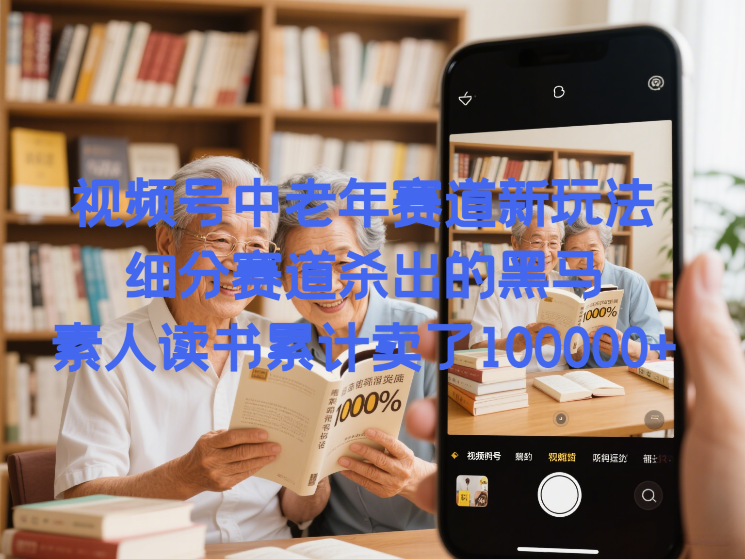 视频号中老年赛道新玩法,细分赛道杀出的黑马,素人读书累计卖了100000+-亮剑学堂